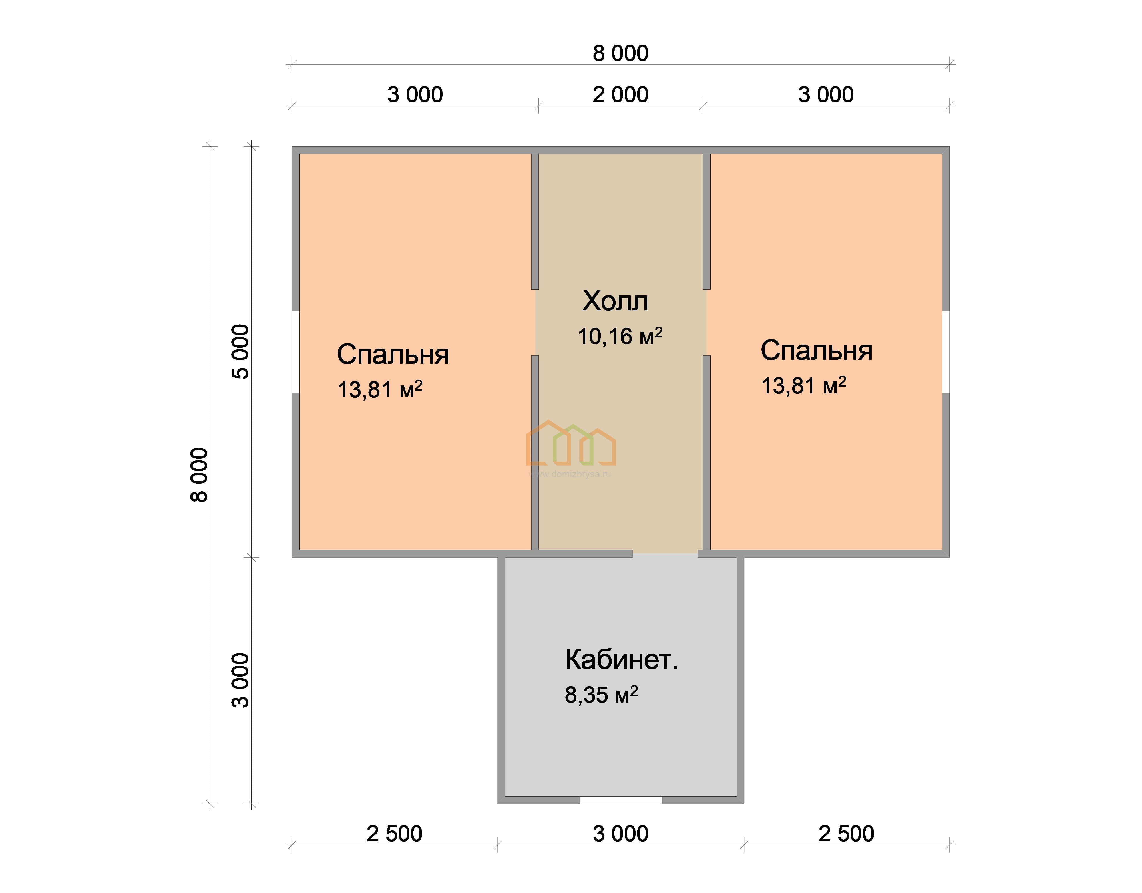 Каркасный дом без отделки 8х9 с мансардой - цена 998000 руб в Калуге.  Площадь: 113 м² с террасой